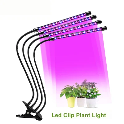 Clip-LED-Pflanzen, 16 W, doppelter runder Kopf, Clip-LED-Pflanzlampe, LED-Wachstumslichter für Zimmerpflanzen